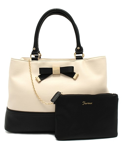 バイカラーリボントート