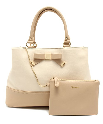 バイカラーリボントート