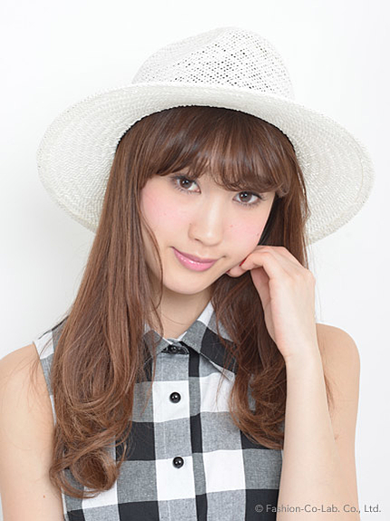 ベルト付ストローハット