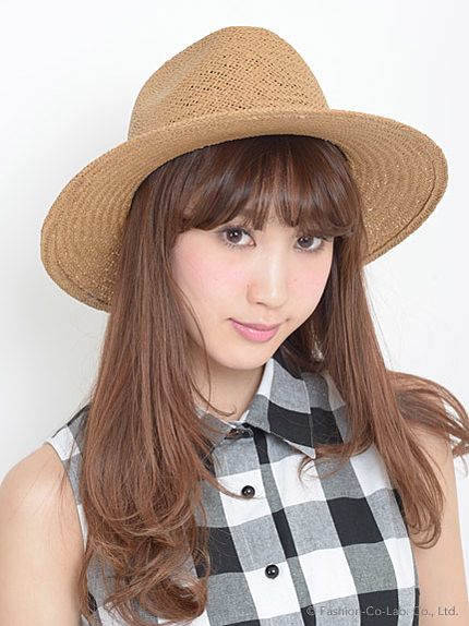 ベルト付ストローハット