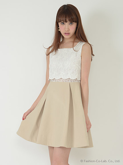 レースコンビワンピース