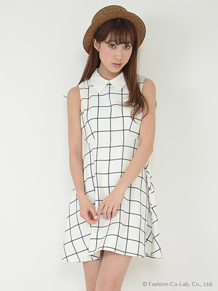 格子チェックワンピース