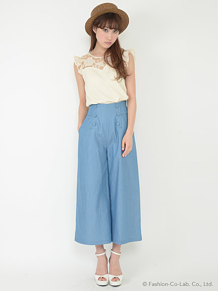 ダンガリーフレアパンツ