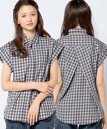 ◆OKIRAKU チェックノースリーブシャツ/◆OKIRAKU CHK NSL SHT