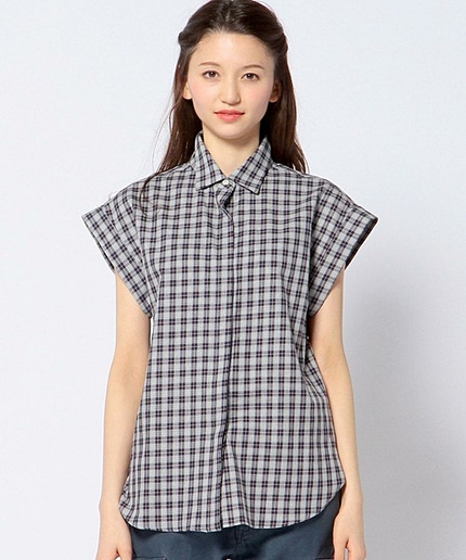 ◆OKIRAKU チェックノースリーブシャツ/◆OKIRAKU CHK NSL SHT