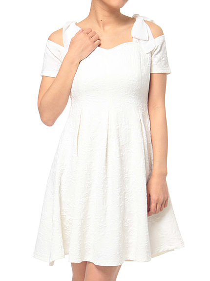 ジャガードリボンワンピース