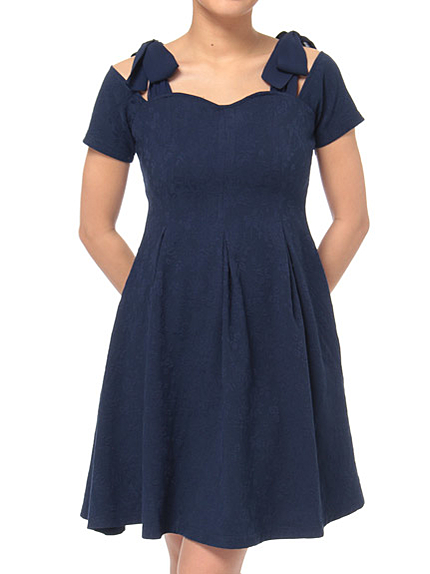 ジャガードリボンワンピース