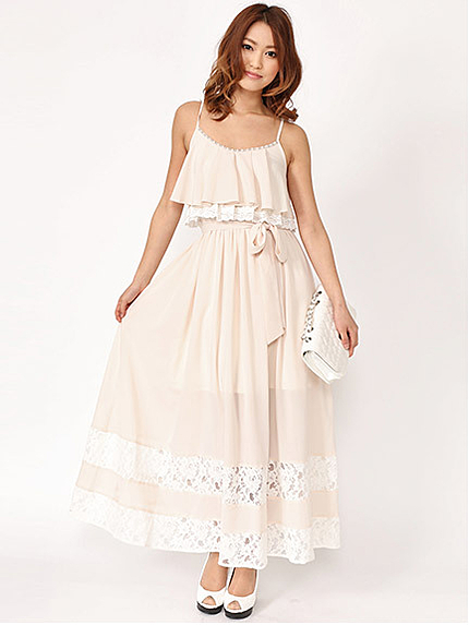 シフォンマキシワンピース