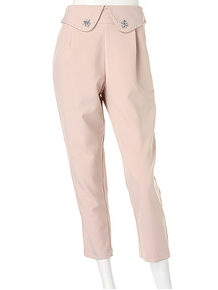 ウエスト折り返しビジュータックパンツ