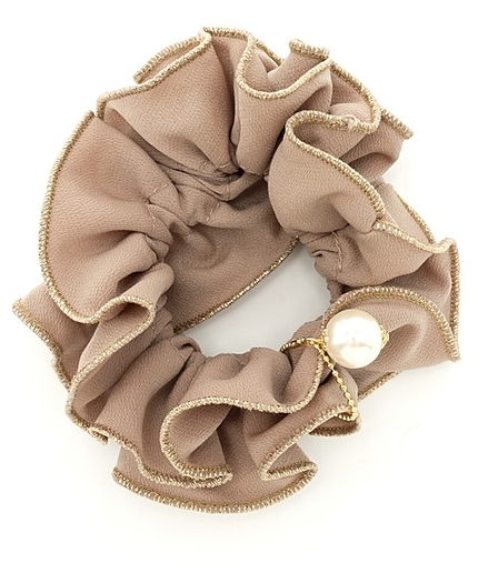 パールチャーム付ラメパイピングシュシュ