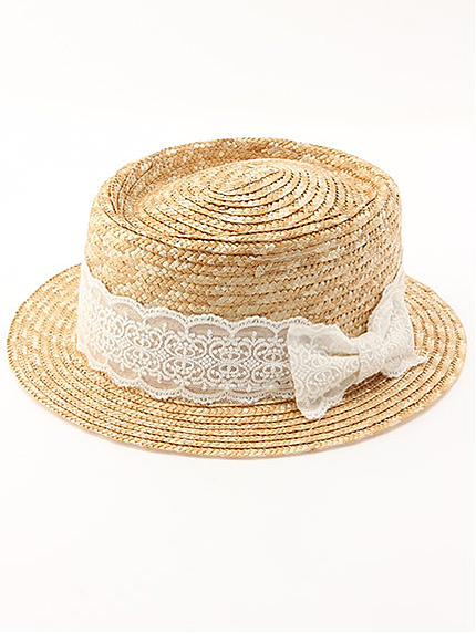チュールレースストローHAT