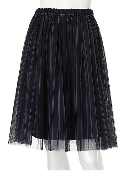 チュールストライプリバーシブルスカート