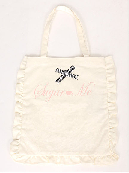 ギンガムちびリボンキャンバスフリルバック