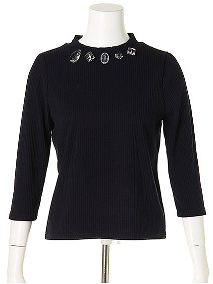 BIGビジューリブニット