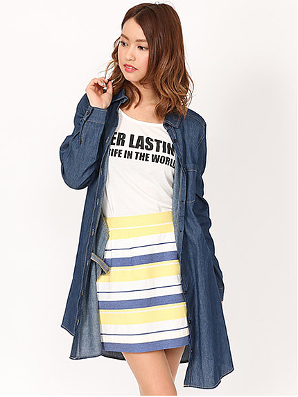 ロングダンガリーシャツ