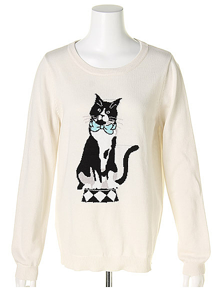 CATジャガードニット