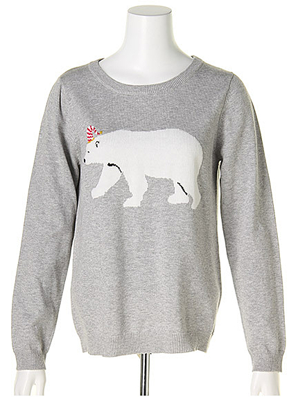 白くまジャガードニット