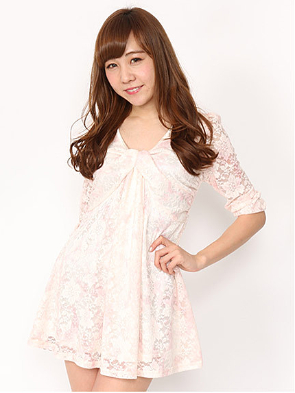 ぼかし花柄7分丈チュニック