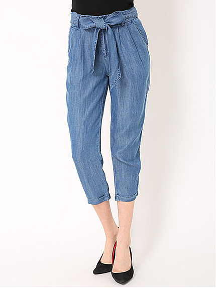 リヨセルデニムタックパンツ