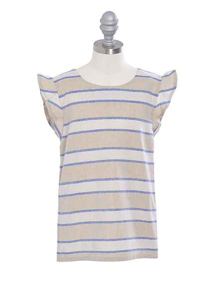 【Kid's】 マルチボーダーフリルワンピース