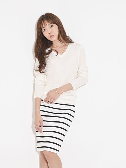 【green】ポンチボーダータイスカート