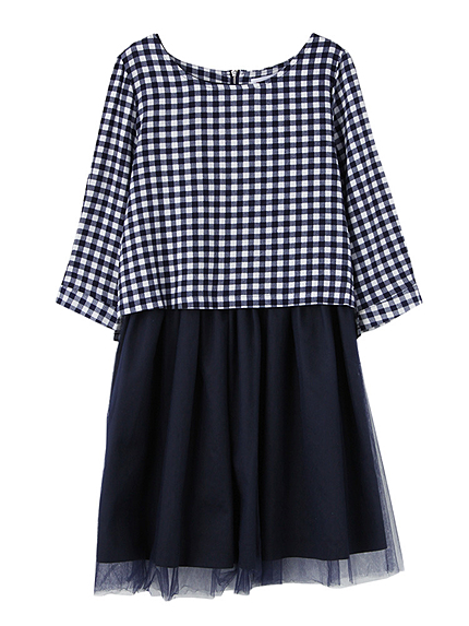 ギンガムチェックレイヤードOP