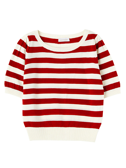 スリーブタックボーダーニット