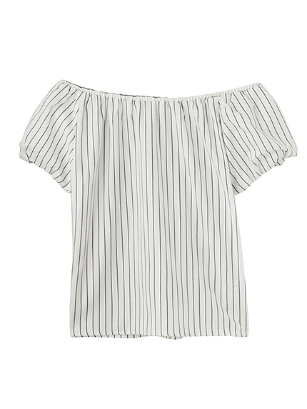 【WEB限定】ストライプモードオフショルダートップス
