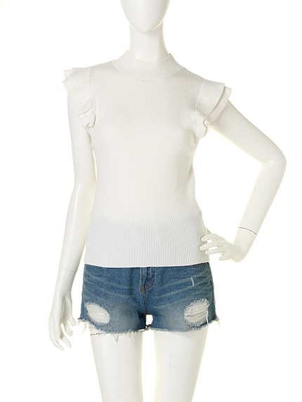 【W】ティアードフリルニット