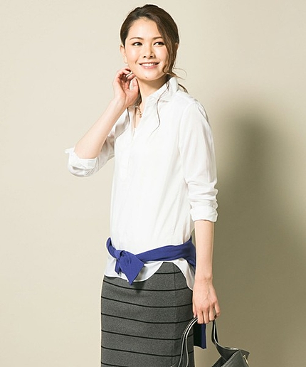 マイクロキュプラシャンブレーブラウス