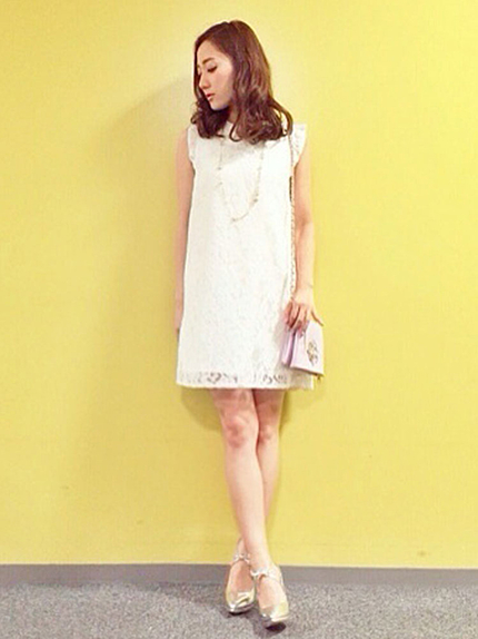 【DUO】 レースボトルネックワンピース