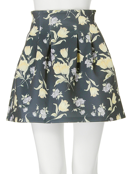 【dazzlin】チューリップ柄コクーンミニスカート