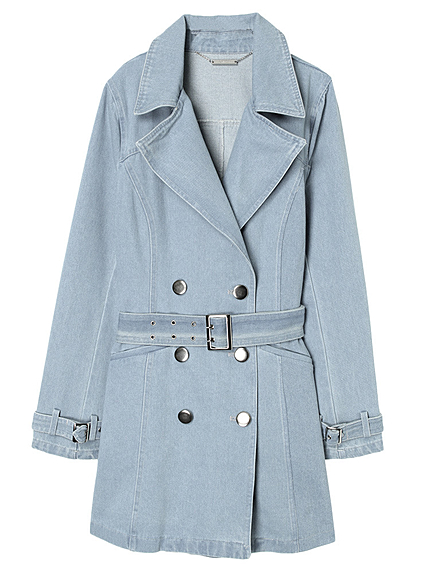 denimトレンチミディコート