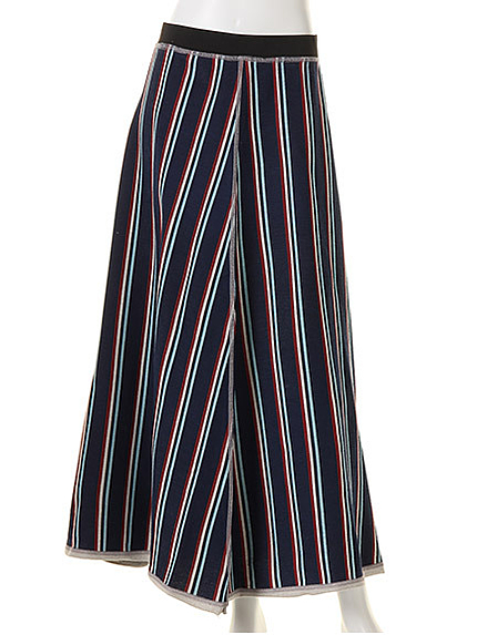 ストライプ柄リバーシブルマキシスカート