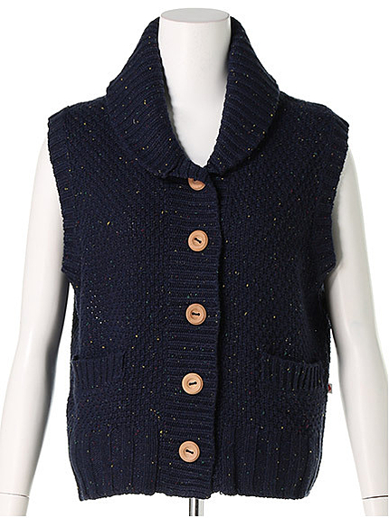 カラーネップニットベスト