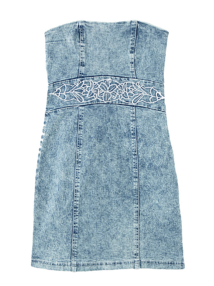 ウエストデザインデニムワンピース