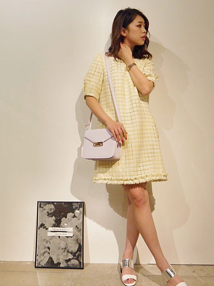 【DUO】 チェックツイードワンピース