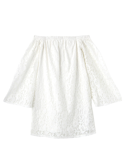 オフショルレースワンピース