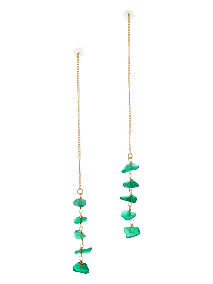 【goods】GREEN ONYX チェーンピアス