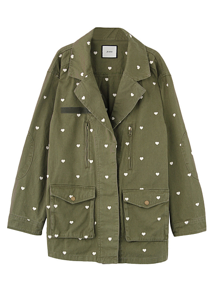 ハート刺繍ミリタリージャケット