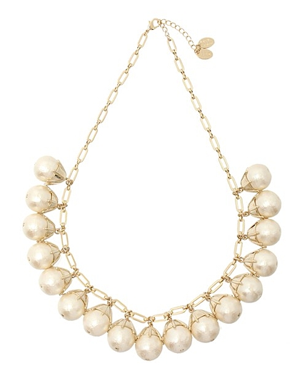 ポイントキャップコットンパールネックレス