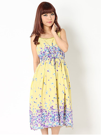 インナー付き花柄キャミワンピース