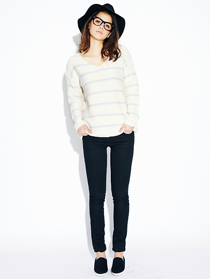 【FLOVE】ボーダーニットチュニック