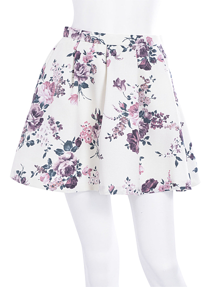 オリジナルパステルローズ柄スカート