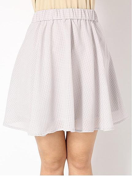 チェックシフォンスカート