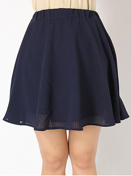 チェックシフォンスカート