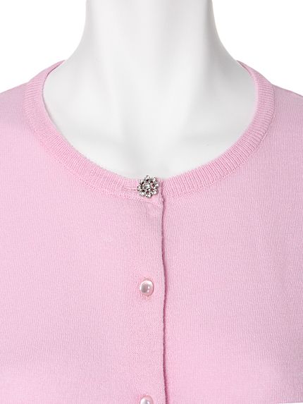 【DUO】 ビジュボタン付 CR BASICクルーカーデ