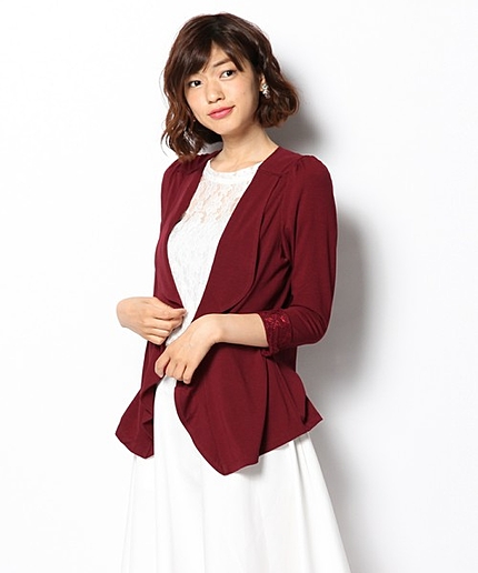 ラッフルカラーカーディガン