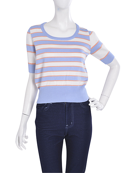 【R】カラフルボーダー半袖TOPS