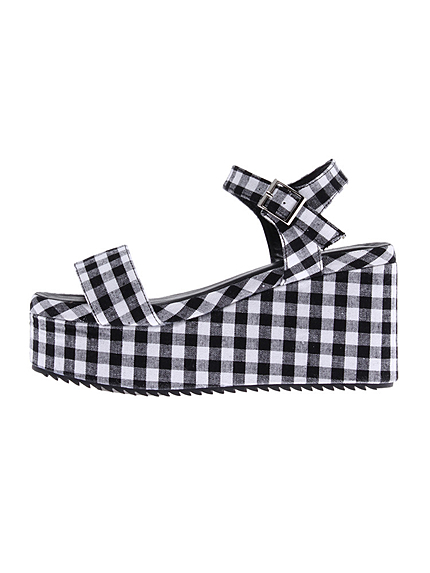 【goods】チェックストラップサンダル